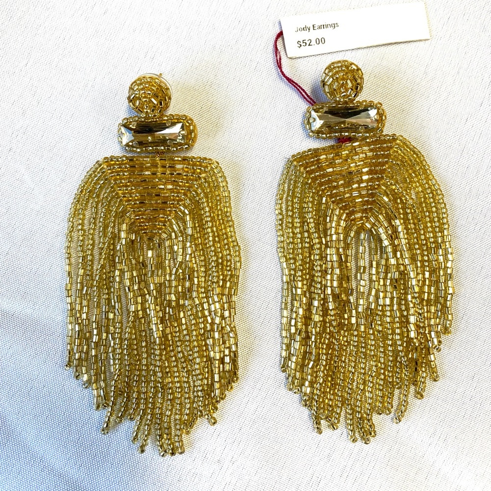 NWT Deepa Gurnani Jody Tassel Earrings - Gold